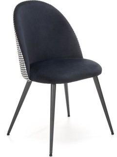Chaise design tissu noir -...
