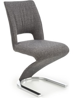 Chaise design tissu gris et...