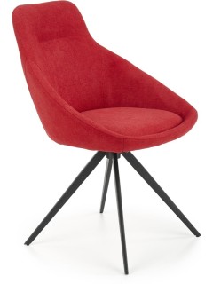 Chaise design tissu rouge...