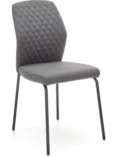 Chaise design tissu gris et...