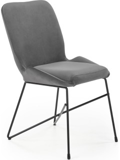 Chaise design tissu gris et...
