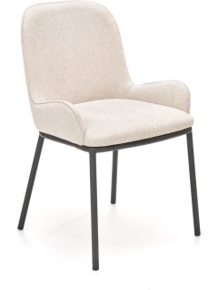 Chaise design tissu beige...