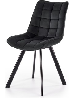 Chaise design tissu noir et...