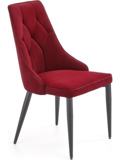 Chaise design tissu rouge...