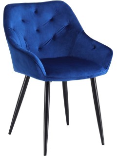 Chaise design tissu bleu et...