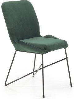 Chaise design tissu vert et...