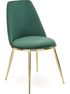 Chaise design tissu vert et...