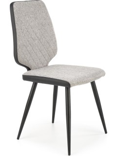 Chaise design tissu gris et...