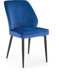 Chaise design tissu bleu et...