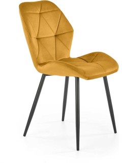 Chaise design tissu jaune...