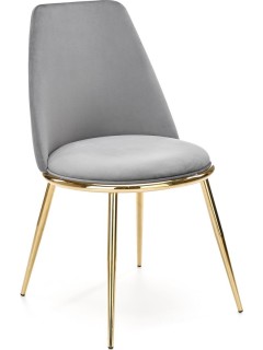 Chaise design tissu gris et...