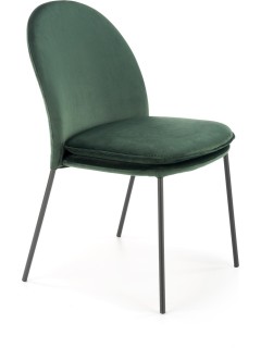 Chaise design tissu vert et...