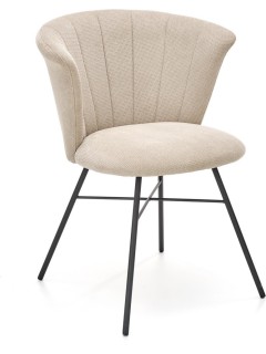 Chaise design tissu beige...