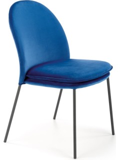 Chaise design tissu bleu et...