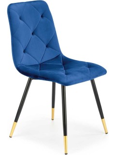 Chaise design tissu bleu et...