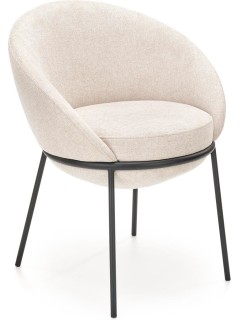 Chaise design tissu beige...