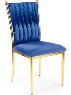 Chaise design tissu bleu et...