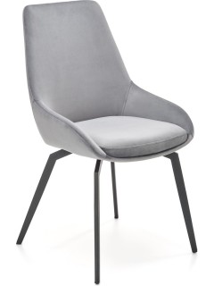 Chaise design tissu gris et...