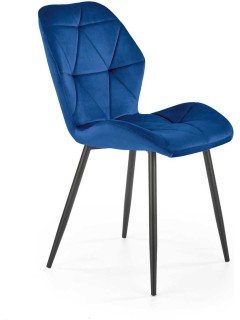 Chaise design tissu bleu et...
