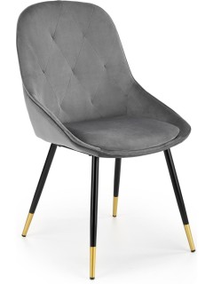 Chaise design tissu gris et...