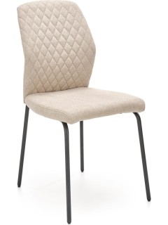 Chaise design tissu beige...