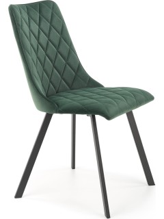Chaise design tissu vert et...