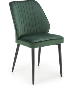 Chaise design tissu vert et...