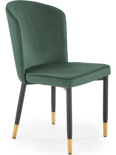 Chaise design tissu vert et...