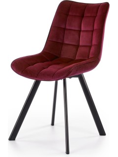 Chaise design tissu rouge...