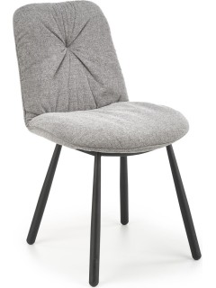 Chaise design tissu gris et...