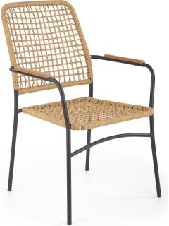 Chaise design tissu marron...