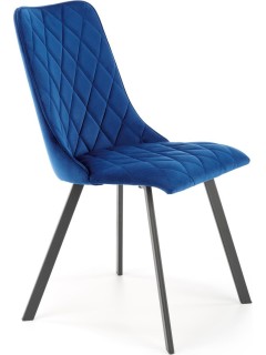 Chaise design tissu bleu et...