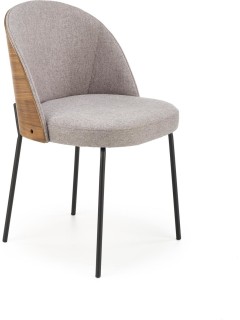 Chaise design tissu marron...