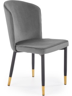 Chaise design tissu gris et...