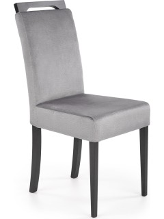 Chaise design tissu gris et...