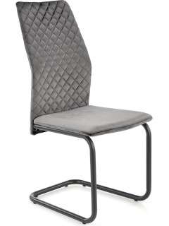 Chaise design en tissu gris...