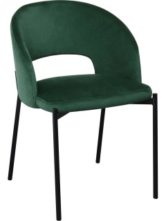Chaise design tissu vert et...