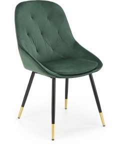 Chaise design tissu vert et...