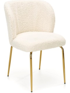 Chaise design tissu beige...