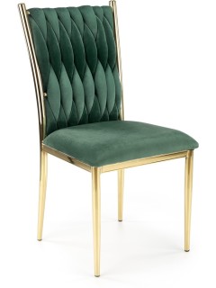 Chaise design tissu vert et...