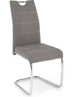 Chaise design tissu gris et...