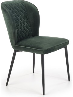 Chaise design tissu vert et...