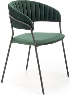 Chaise design tissu vert et...