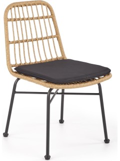 Chaise marron et tissu et...