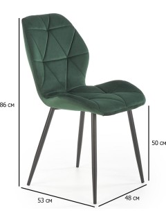 Chaise design tissu vert et...