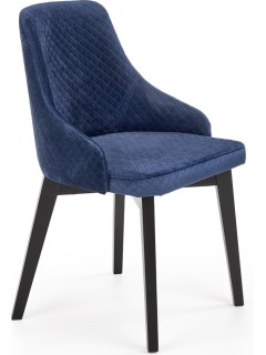 Chaise design tissu bleu et...