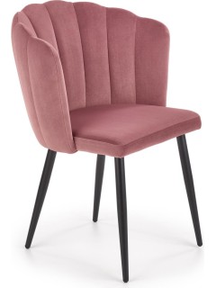 Chaise design tissu rose et...