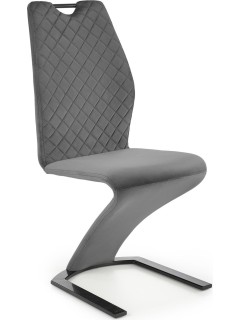 Chaise design tissu gris et...