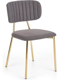 Chaise design tissu gris et...