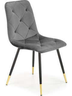 Chaise design tissu gris et...